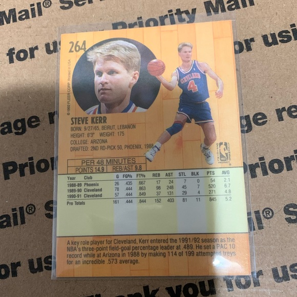 Steve Kerr ‘92 Fleer Card No. 264 - Picture 6 of 6